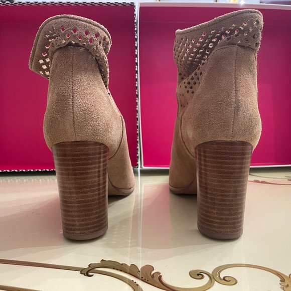 COPY - New DVF Jaen Tan 8 Suede Bootie Heels - Picture 2 of 8